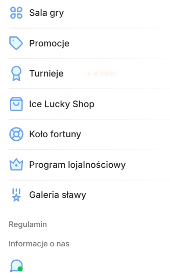 Mobilne menu Ice Casino